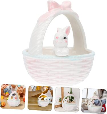 Керамічна декоративна фігурка зайчика до Великодня ABOOFAN