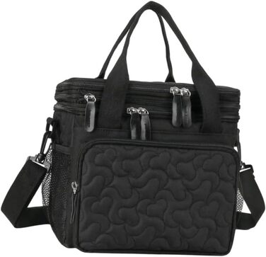 Ізольована сумка-холодильник, ланчбокс, сумка, посуд, сумочка, сумка-холодильник для обідів, ізольована термосумка для одноденних поїздок у парк, на роботу (чорна)