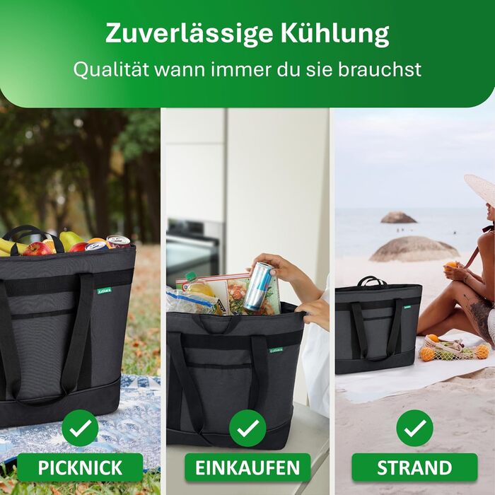 Велика складна термосумка 30 л темно-сіра COTTARA