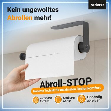 Держатель для кухонных рулонов, чорний Zewa Vetene