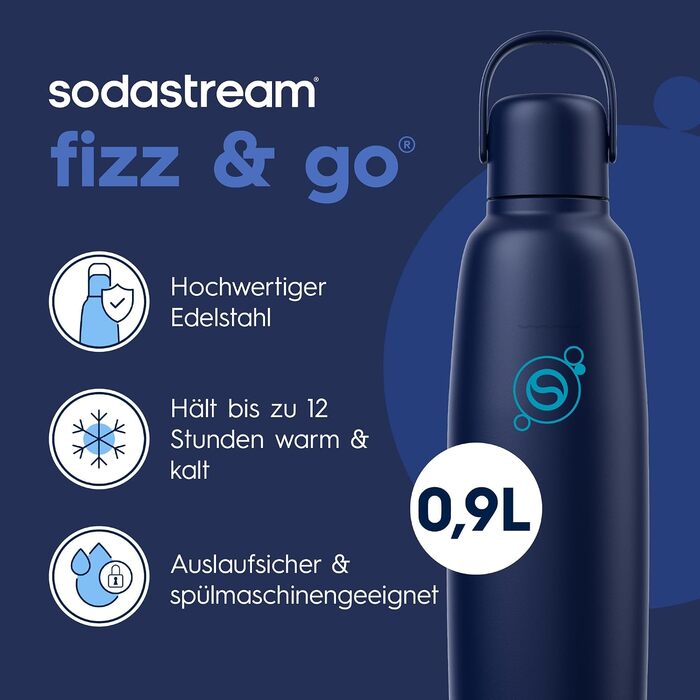 Бутылка для газированной воды 0,9 л, темно-синяя Fizz & Go SodaStream