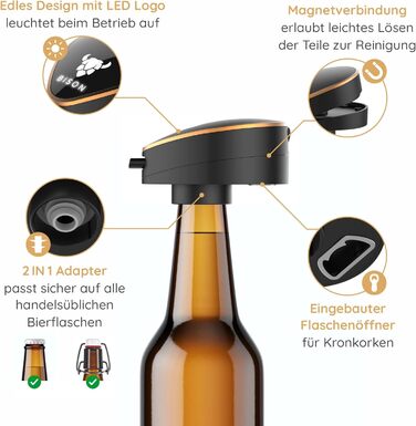 Ультразвуковая насадка для бутылок пива, подарок для мужчин BISON
