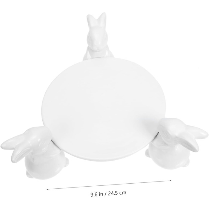 Керамічна тарілка для торта з кроликами 24,5 см VICASKY