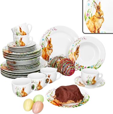 Набір посуду 30 предметів на 6 осіб до Великодня MamboCat
