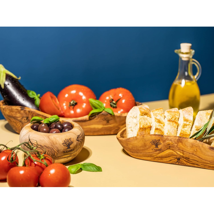 Багетна хлібниця з оливкового дерева - Миска для закусок довгаста - Дерев'яна миска в сільському стилі - Декоративна миска - Миска для фруктів - Миска ручної роботи - Миска для ювелірних виробів - Багатофункціональна миска (1,25-29 см)