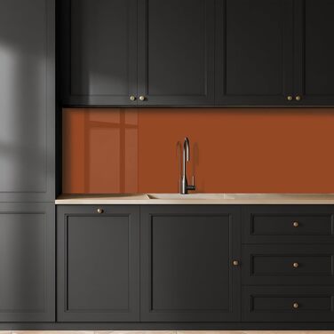 Кухонний фартух 60x250 см, самоклеючий фартух, кухонний фартух, кухонний фасад, самоклеючі кухонні фартухи - Осінь (Теракота - Коричневий, 60 x 400 см)