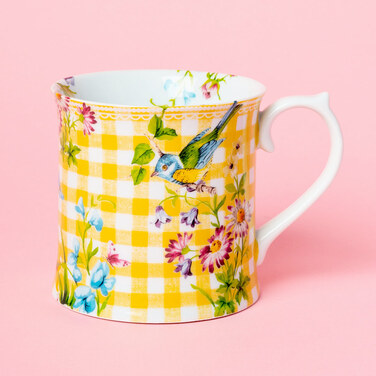 Кухоль для чаю Katie Alice ENGLISH GARDEN Yellow Gingham, фарфор, 400 мл