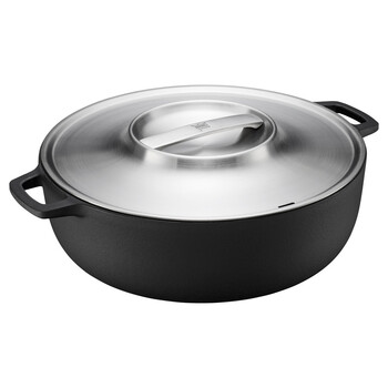 Каструля з кришкою чавунна Fiskars Norden Grill 6 л, 30 см (1066430)