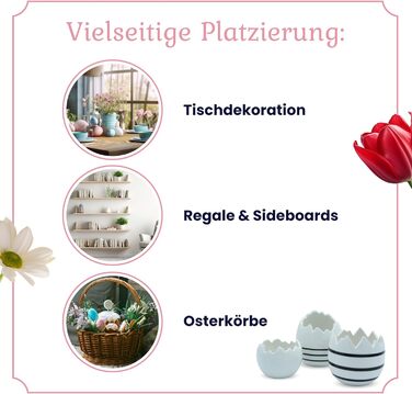 Набір декоративних елементів Heitmann керамічні великодні прикраси під порцеляну, для встановлення, білі, приблизно 12,5 x 10,5 x 8 см (яєчна шкаралупа)
