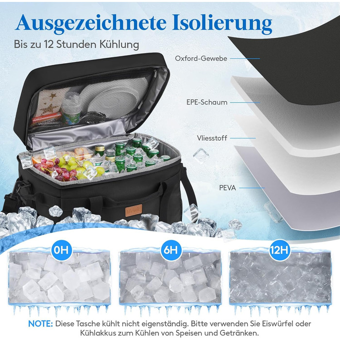 Термосумка 40 л чорна Lifewit