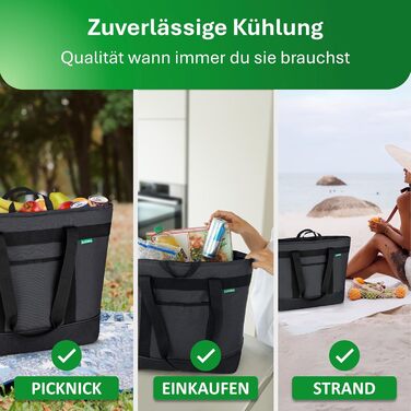 Велика складна термосумка 30 л темно-сіра COTTARA