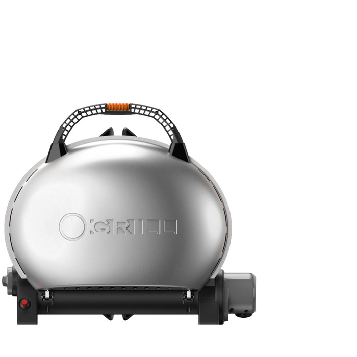 КОМПЛЕКТ Портативный переносной газовый гриль O-GRILL 500, серебро+шланг в подарок! Код: 013369