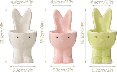 Набір з 2 порцелянових підносів для яєць на Великдень, керамічні підноси для яєць у формі кролика, веселі, креативні тарілки для яєць у формі великоднього кролика, підставки для яєць, можна мити в посудомийній машині, підставка для варених яєць, подарунки