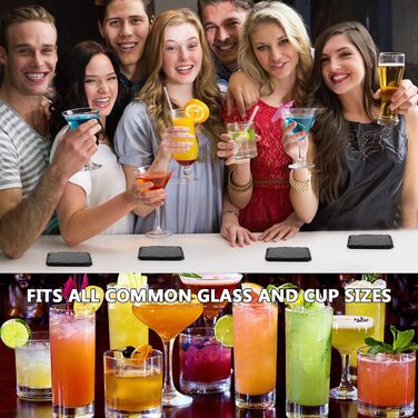 Набір квадратних підставок із натурального сланцю 60 шт AFOROEOA