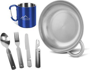 Компактний туристичний набір посуду 6 предметів normani