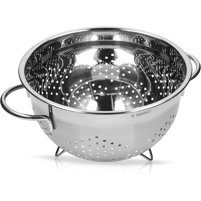 Большой дуршлаг для пасты из нержавеющей стали 24 см Navaris