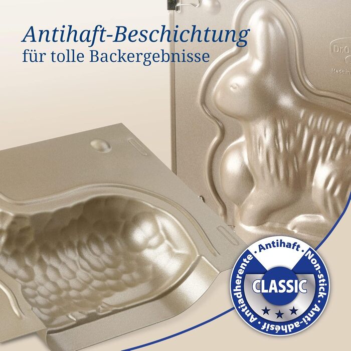 Набір з 2 форм для пасхальної випічки, маленьке ягня та кролик Golden Easter Dr. Oetker