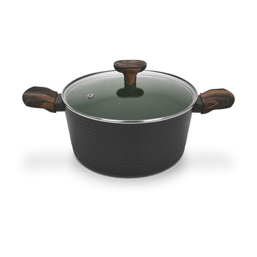 Кастрюля Fissman 24x12 см/4,6 л CUISINE со стеклянной крышкой алюминий с антипригарным покрытием (14593)