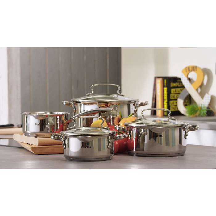 Tefal Кастрюля DUETTO+, 2л, с крышкой, нержавеющая сталь, стекло