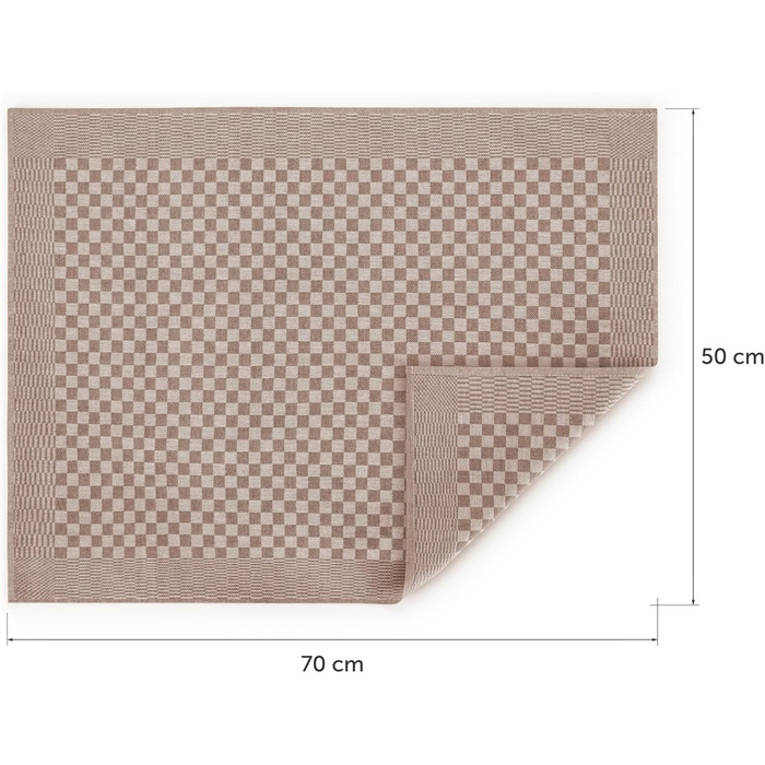 Кухонні рушники бавовняні 50 x 70 см, набір 5 предметів, коричневі Blumtal