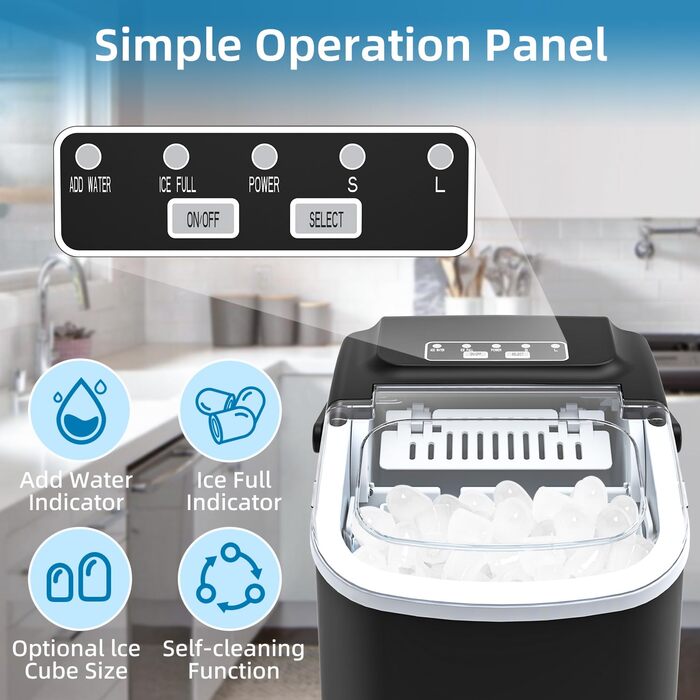 Льодогенератор 1,2 л чорний PALINTH