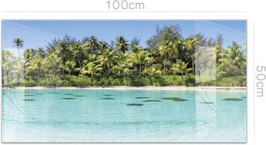 Кухонний фартух timalo зі скляним виглядом Північне море, очерет, захід сонця, океан, солома 2 мм акрилове скло Бризокості для плити, кухонний скляний фартух, акрилова скляна настінна панель, захисна панель для фартуха (100 x 50 см, 301- Морський)