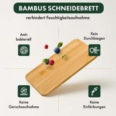 Набір з 6 бамбукових дощок для сніданку Blumtal, 22x14x0,8 см - антибактеріальні дерев&39яні дошки - дошки для сніданку - дошки для перекусу - обробні дошки 22 x 14 см