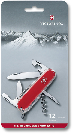 Ніж швейцарський 12 функцій, 91 мм, червоний Victorinox Spartan