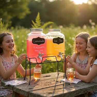 Набор диспенсеров для напитков 2 стеклянных по 4 л Spetebo