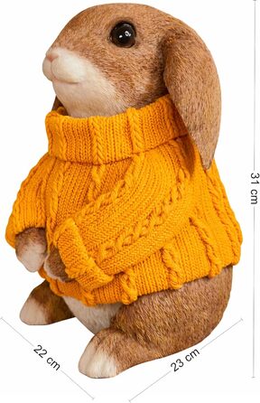 Декоративні фігурки кроликів у помаранчевому светрі colourliving