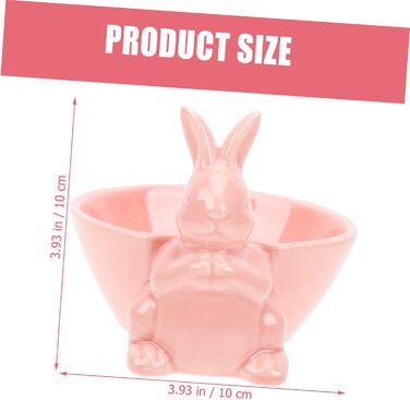 Керамічна миска у формі кролика на Великдень рожева Holibanna
