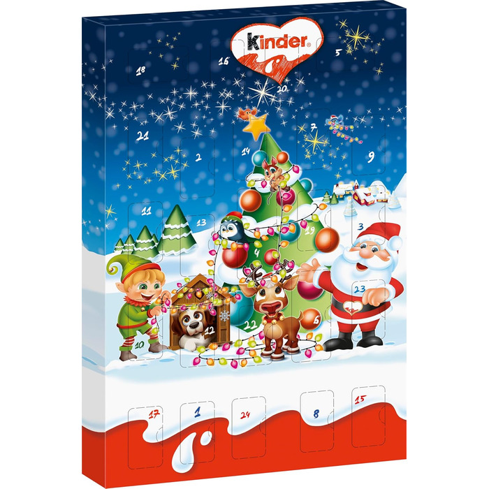 Різдвяний адвент-календар, 24 шоколадні делікатеси 150 г Mini Mix Kinder