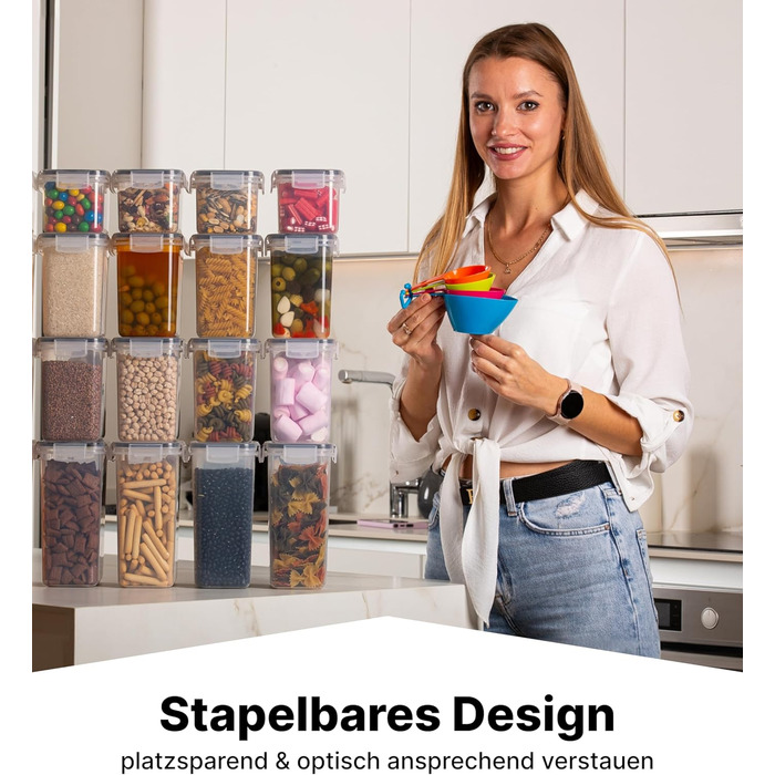 Набор из 16 контейнеров для хранения, прозрачный/черный Deco haus