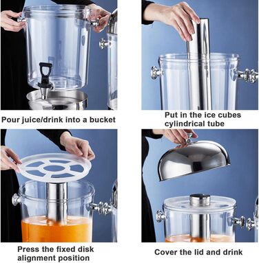 Диспенсер для напоїв професійний 24 л срібний Generisch