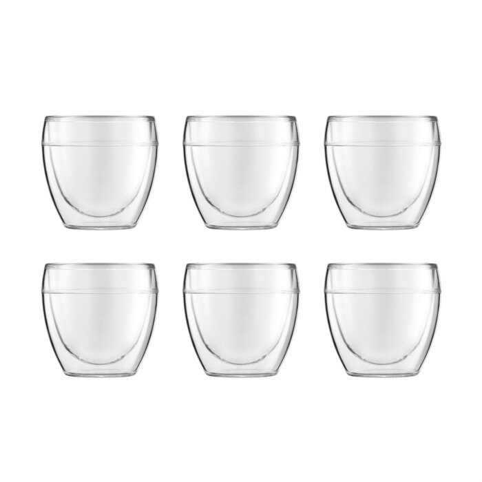 Набір склянок з подвійними стінками, 0,09 л, 6 предметів, Pavina Bodum
