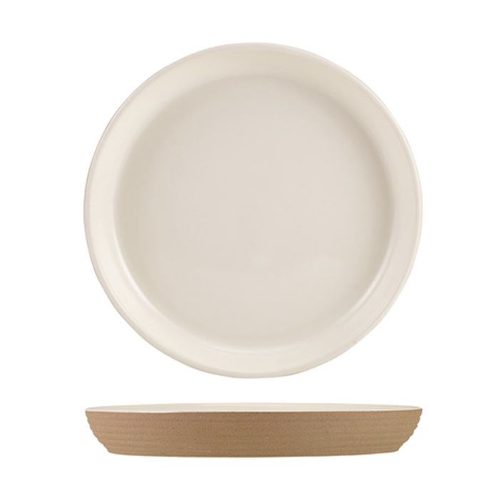 Тарелка 20*h 2.5 см см, Kava White Stoneware Ribbed, GenWare