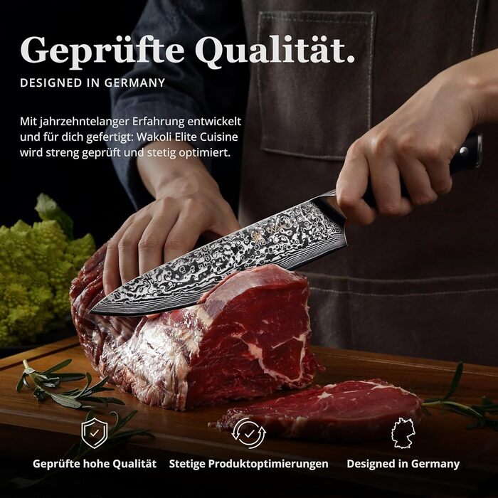 Кулінарний набір ножів з дамаської сталі Sycamore, 6 предметів 67 шарів, ядро з VG10, твердість 60 2 HRC, ручки з клена, хлібний ніж із серрейторною заточкою, магнітний тримач для ножів, професійні кухонні ножі для точного нарізання (Елітна кухня)