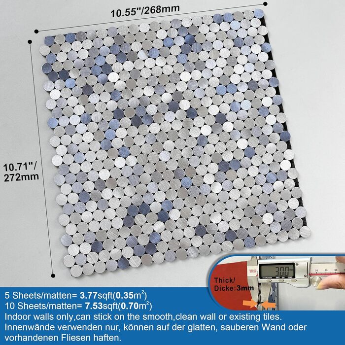 Самоклеящаяся плитка для кухни 10 шт M MOFIT