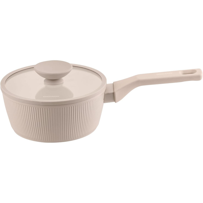 Сотейник 16 см с ребристым дизайном со стеклянной крышкой, пастельно-бежевый Pamela Reif Fackelmann