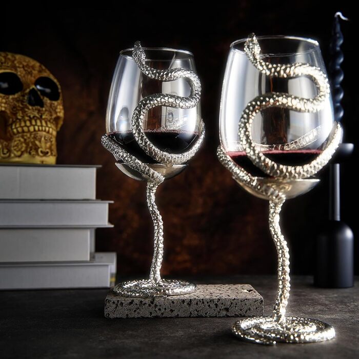Элегантные бокалы для вина со змеиным мотивом 540 мл The Wine Savant