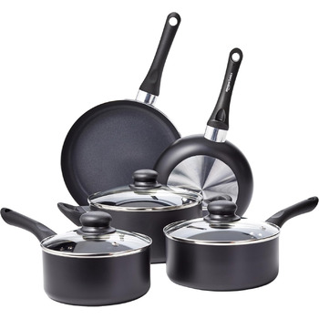 Набір посуду з антипригарним покриттям Kitchen-Profi Basics, чорний (8 предметів)