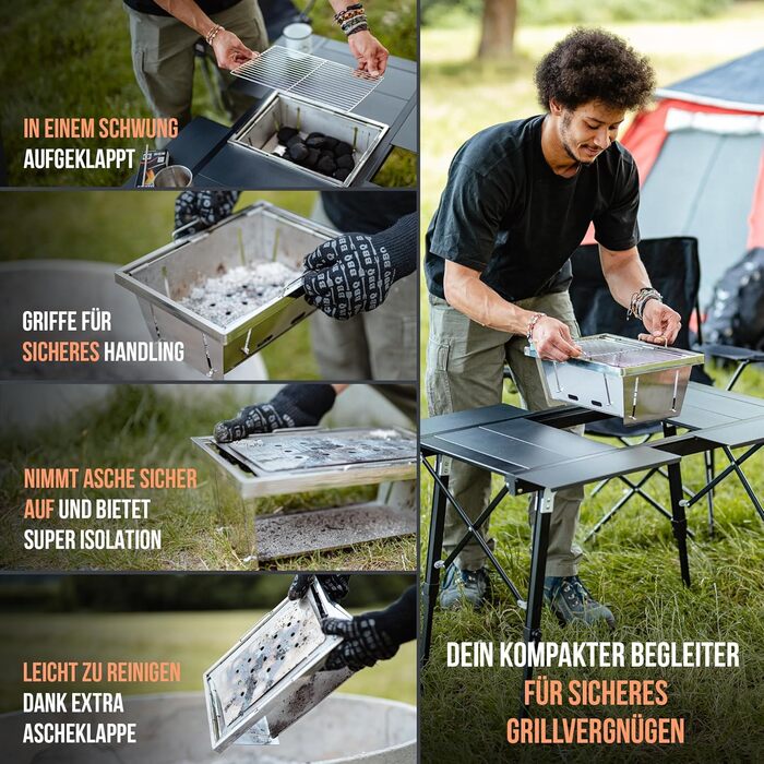 Кемпинговый стол со встроенным грилем Castra Camping Gear