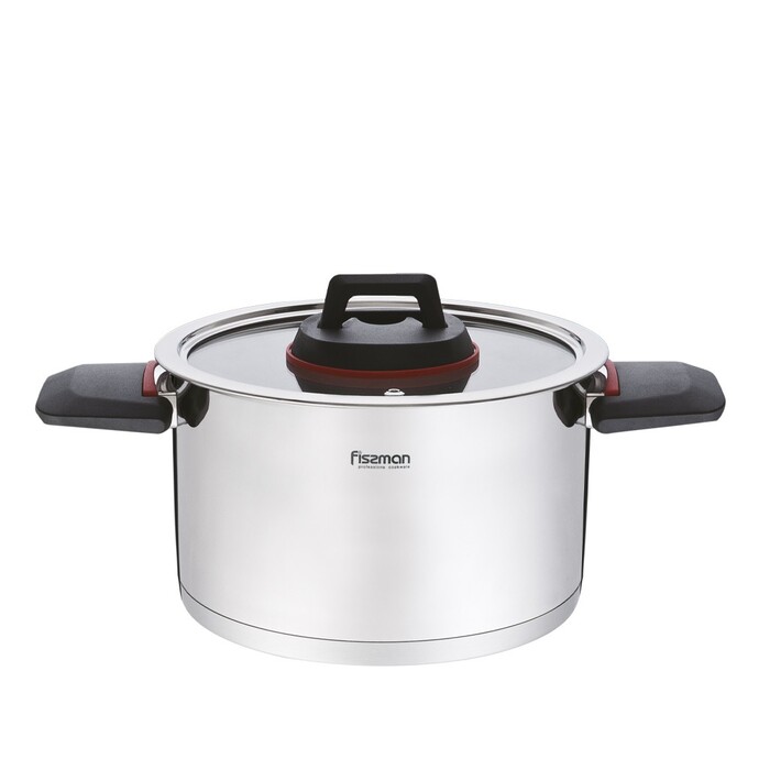 Каструля Fissman зі скляною кришкою PAULINE 4,6 л нержавіюча сталь (5230)
