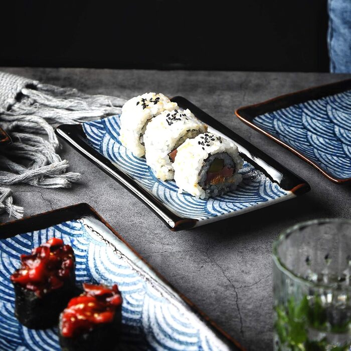 Набір посуду для суші на 2 персони, 10 предметів, Синя хвиля Artcome