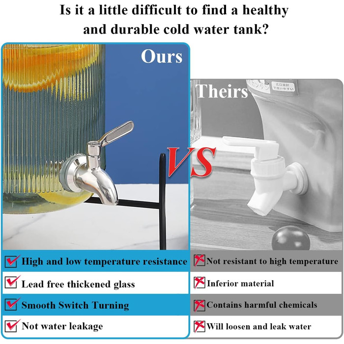 Стеклянный диспенсер для напитков 4 л Berglander