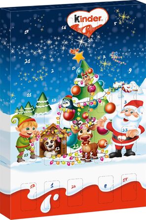 Різдвяний адвент-календар, 24 шоколадні делікатеси 150 г Mini Mix Kinder