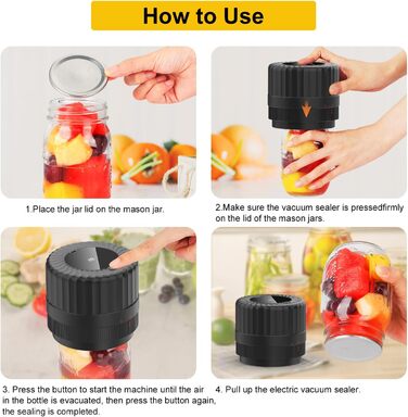 Електричний вакуумний пакувальник для банок Мейсона HUIJUTCHEN