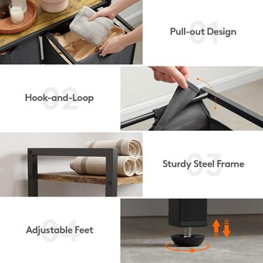 Кошик для білизни Lifewit, відро для білизни, 95 л, легко знімається, кошик для білизни з великою полицею зверху, 2 знімні кишені, ручки, кошик для білизни 2 відділення, пральня, спальня, ванна кімната, гуртожиток, чорний