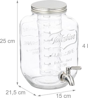 Диспенсер для напоїв 4 л Relaxdays