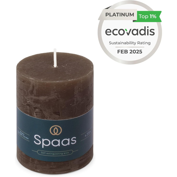 Свічка Spaas Rustic Pillar 70/95 мм 35 шт. - світло-рожева (темно-коричнева)